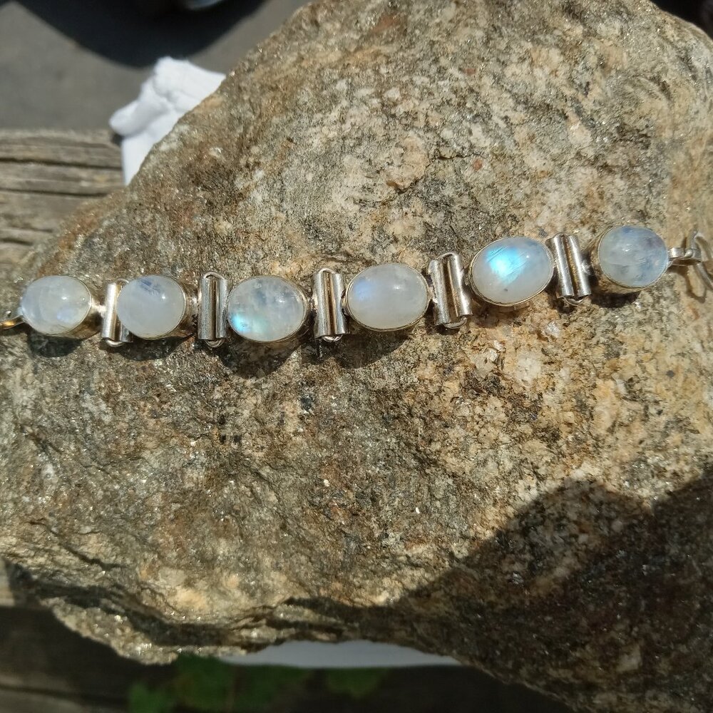 Beautiful Moonstone 925 Silver Bracelet